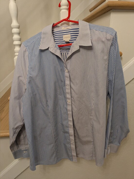 Chico's Tops - Chico's Women's Long Sleeve Striped Button Down Shirt - Chico's Size 3 (Size 16)